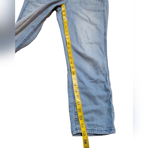 Anthropologie Level 99 Denim Overalls Soft size Medium Classic Boho Medium Wash - Picture 6 of 7